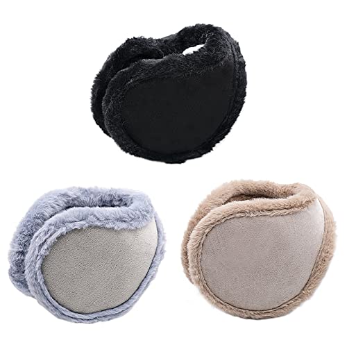 3 Stück Winter Ohrenwärmer, Einstellbar Faltbar Ohrenschützer Ohrwärmer für Männer Frauen Rückentragend Earmuffs Wandern Earband Warm Stricken Ohrenwärmer Faltbare Winterzubehör für Herren Damen von AMJKEJI