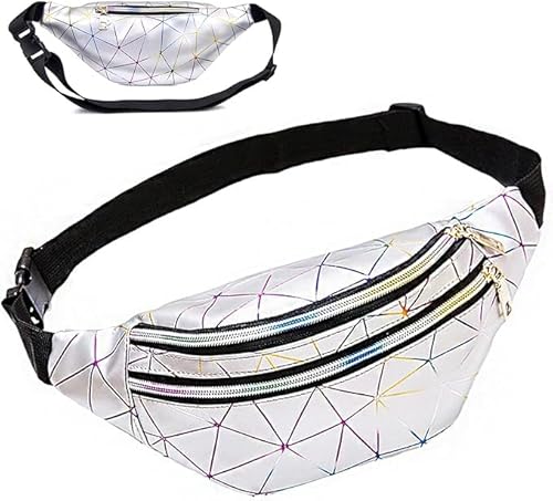 AMJKEJI Bauchtasche Hüfttaschen Damen Herren Mode Gürteltasche Groß Handytasche 2 Fächer Jeweils mit Reißverschluss Sport Wasserdicht Umhängetasche für Camping Fitness Radfahren Wandern Reisen von AMJKEJI