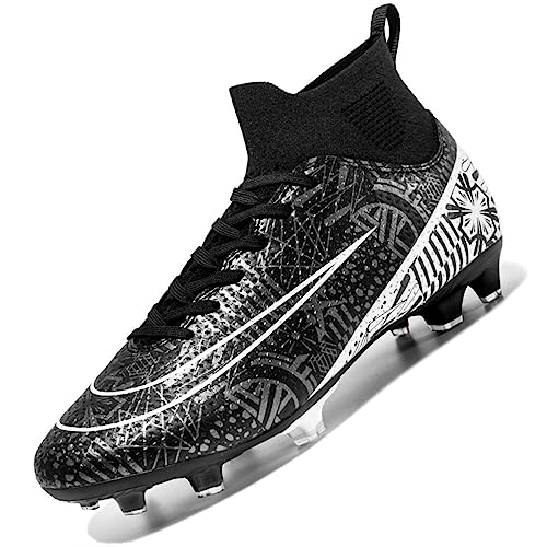 AMLCWZ Fußballschuhe Spike Schuhe für Männer High Top Fußballschuhe Sportliche Wettkampf Trainingsschuhe für draußen Hallenfußball Schuhe Jungen Jugend Sportliche Schuhe Unisex von AMLCWZ