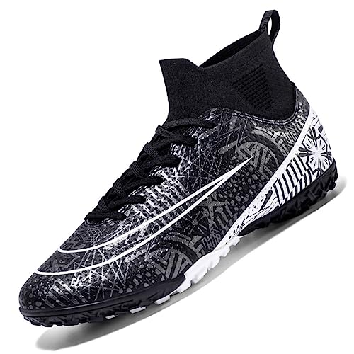 AMLCWZ Fußballschuhe Spike Schuhe für Männer High Top Fußballschuhe Sportliche Wettkampf Trainingsschuhe für draußen Hallenfußball Schuhe Jungen Jugend Sportliche Schuhe Unisex von AMLCWZ