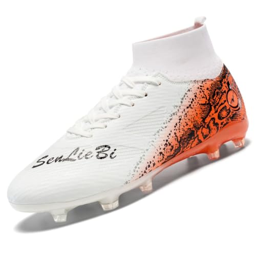 AMLCWZ Fußballschuhe Spike Schuhe für Männer High Top Fussballschuhe Sportliche Wettkampf Trainingsschuhe für draußen Schuhe Jugendliche Fußball Stiefel Unisex von AMLCWZ