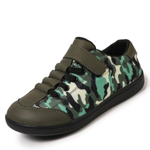 Barfußschuhe Kinder Junge Mädchen Breite mit Klettverschluss barfussschuhe Unisex Laufschuhe Freizeit Barefoot Shoes Outdoor Fitnessschuhe Leicht Schuhe Weich Sneaker von AMLCWZ