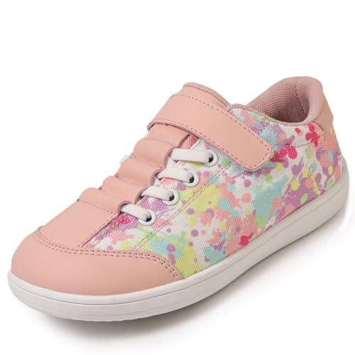 Barfußschuhe Kinder Junge Mädchen Breite mit Klettverschluss barfussschuhe Unisex Laufschuhe Freizeit Barefoot Shoes Outdoor Fitnessschuhe Leicht Schuhe Weich Sneaker von AMLCWZ