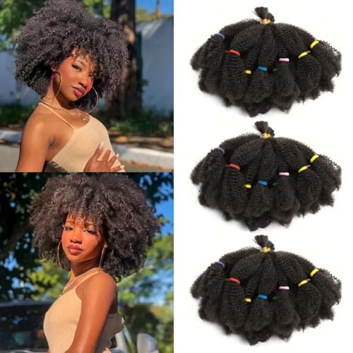 AMLUCKS Afro Kinky Hair 10 Inch 3 Packs Marley Twist Braiding Hair Pre-Separated Bulk Springy Braids for Cuban Twist Hair Faux Locs Crochet Synthetic Hair Extensions for Women (4#, 10inch 3pcs) von AMLUCKS