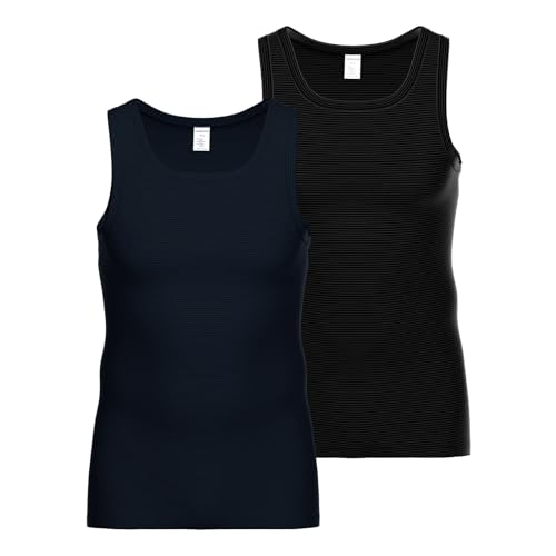Ammann 2er Pack Herren Shirt Untershirt Jeans Unterhemd, Farbe:Mehrfarbig, Artikel:-22/183 dunkelblau/anthrazit, Größe:10 von Ammann