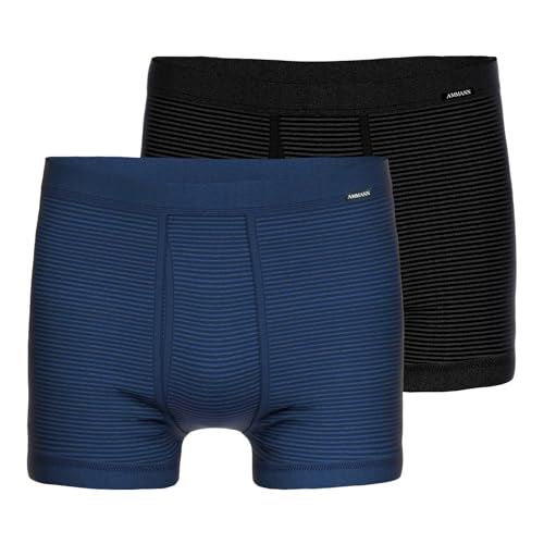 Ammann 2er Pack Herren Unterhose Unterwäsche Boxershort Jeans Classic Short, Farbe:Mehrfarbig, Größe:12, Artikel:-22/183 dunkelblau/anthrazit von Ammann