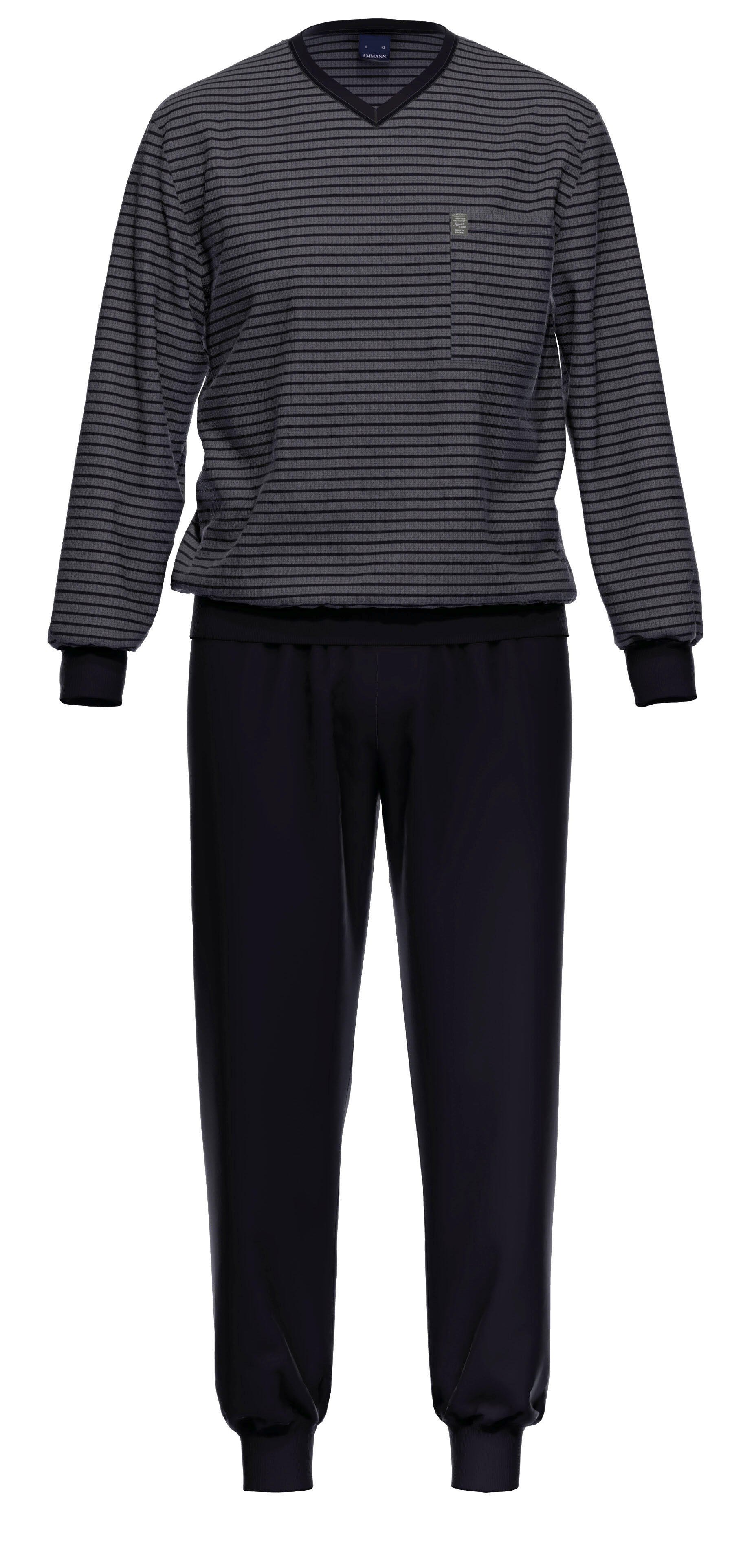 AMMANN - Jeans Ringel SA lang V Hals anthrazit - Gr. - 50 von AMMANN