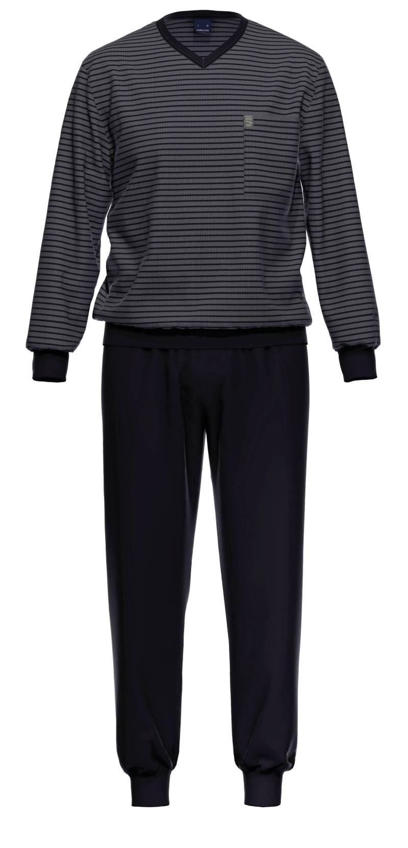 AMMANN - Jeans Ringel SA lang V Hals anthrazit - Gr. - 50 von AMMANN