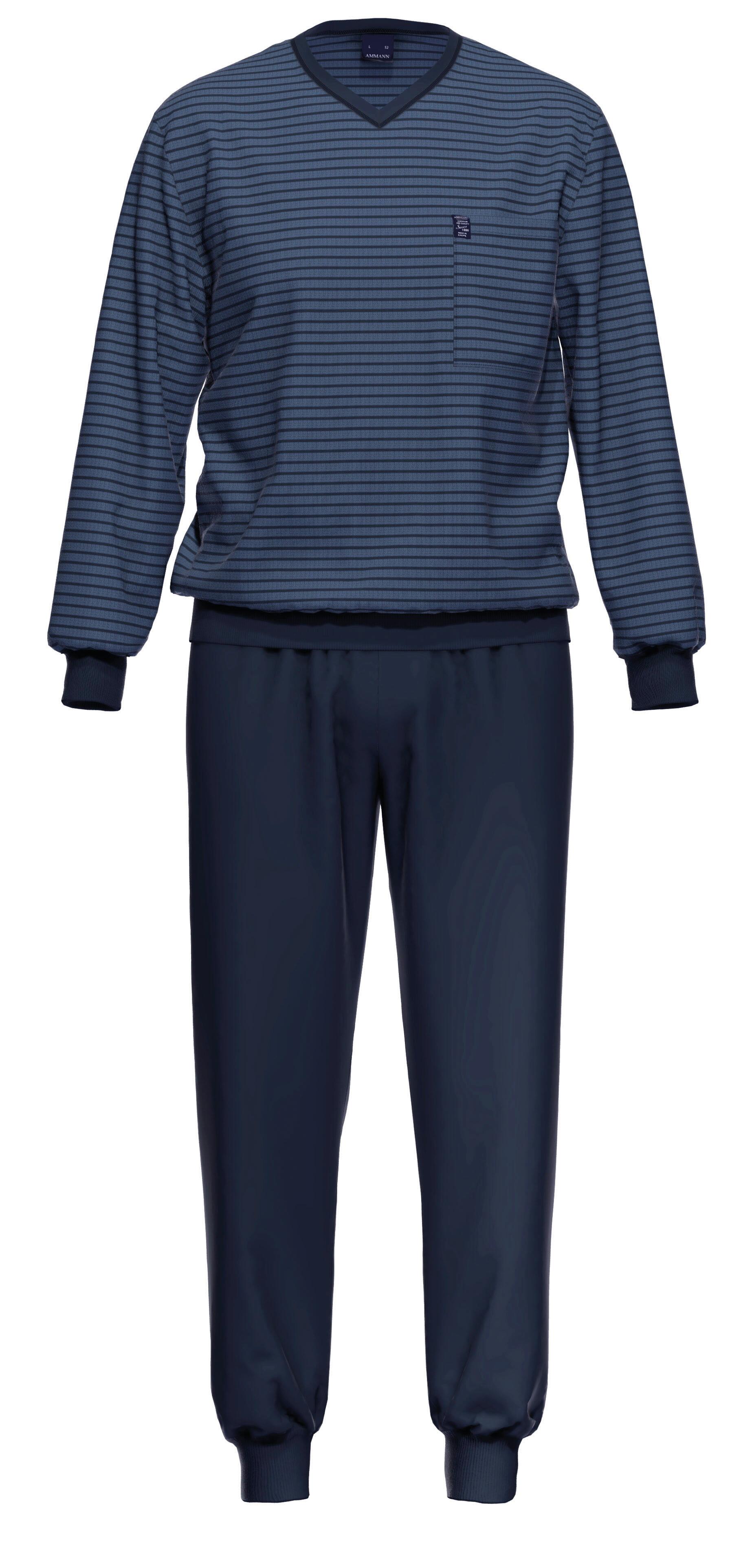 AMMANN - Jeans Ringel SA lang V Hals blau - Gr. - 50 von AMMANN