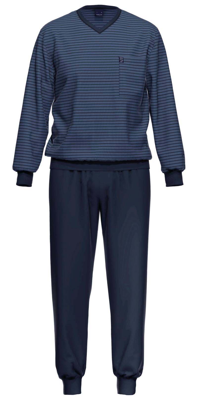 AMMANN - Jeans Ringel SA lang V Hals blau - Gr. - 56 von AMMANN