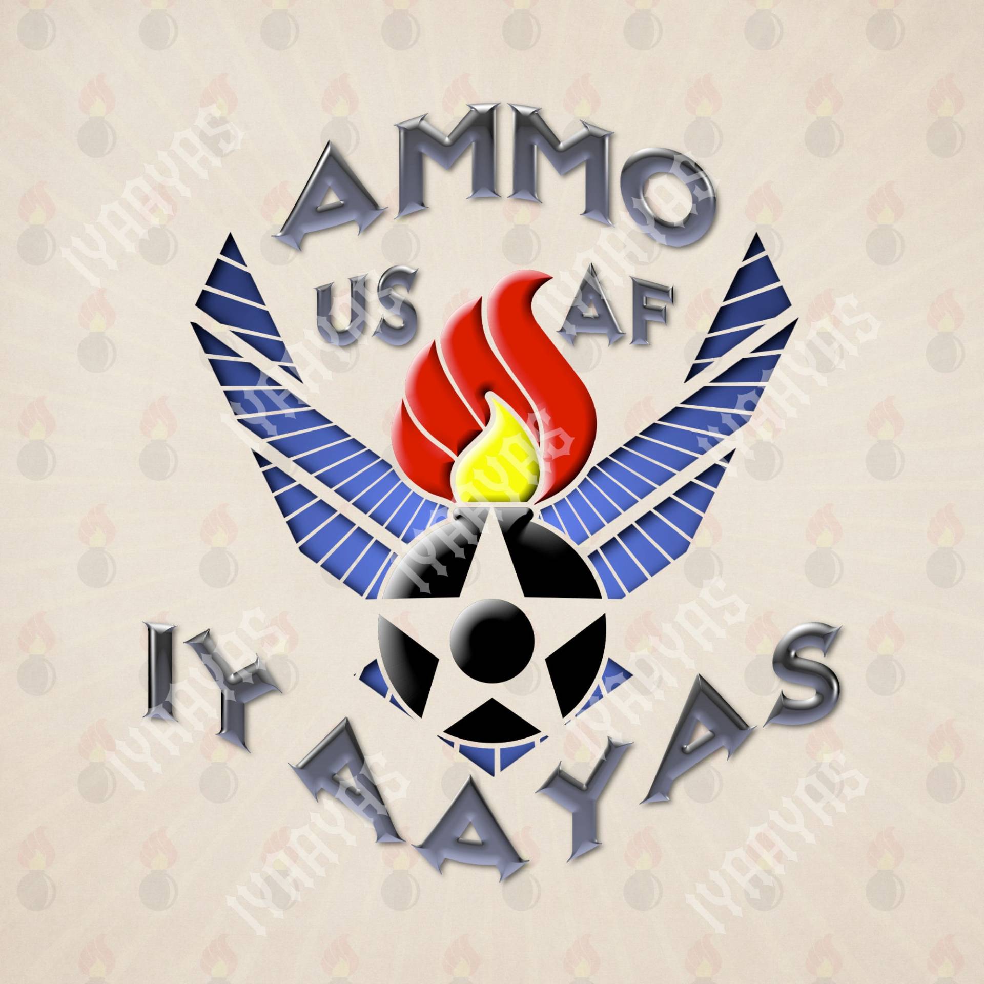 Ammo Luftwaffe Insignia - Langarm T-Shirt Gildan 100% Baumwolle 9 Farben Zur Auswahl Ammo Luftwaffe Insignia - Langarm T-Shirt Gildan 100% Baumwolle 9 Farben Zur Auswahl von AMMOgear