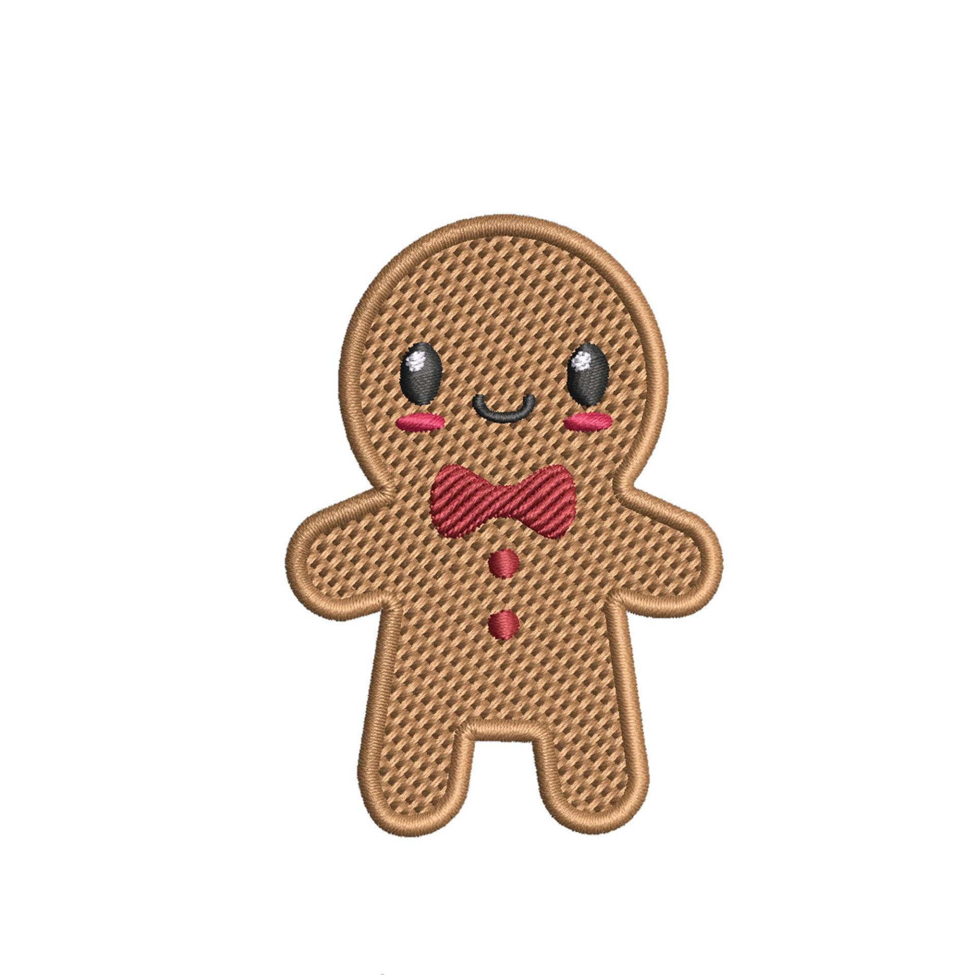 Niedliche Rote Schleife Ginger Bread Man Weihnachten Gestickt Aufbügler Magic Holidays Fun Abzeichen Für Strümpfe Rucksack Taschen Weste Jacke von AMODesignsByAtlas