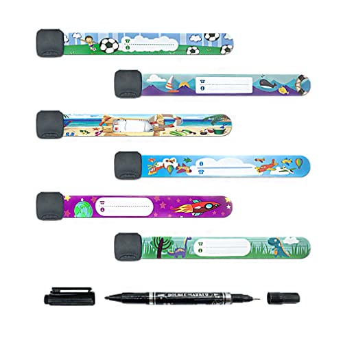 6 x wiederverwendbare und wasserdichte Kinder-ID-Armbänder, Sicherheits-Notfall-Infoband für Kleinkinder, Jungen, Mädchen, Kinder, 6 x wiederverwendbare und wasserdichte Kinder-ID-Armbänder, Sicherheits-Notfall-Infoband für Kleinkinder, Jungen, Mädchen, Kinder, von AMOH JERCY