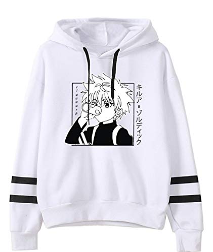 AMOMA Anime Hunter x Hunter Sport Kapuzenpullover Unisex Langarm Gon Killua Hisoka Cosplay Hoodie(3XL,KilluaDrink-White) von AMOMA