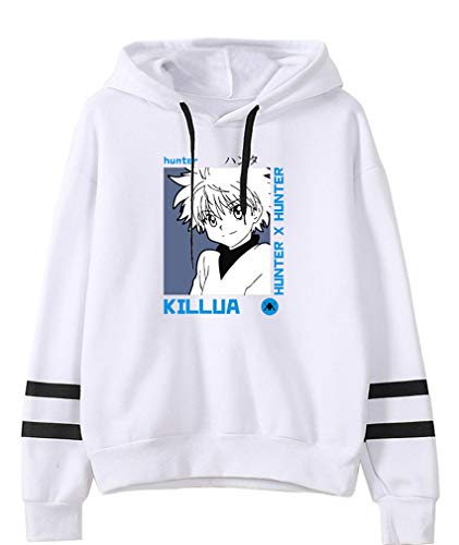 AMOMA Anime Hunter x Hunter Sport Kapuzenpullover Unisex Langarm Gon Killua Hisoka Cosplay Hoodie(M,BlueKillua-White) von AMOMA