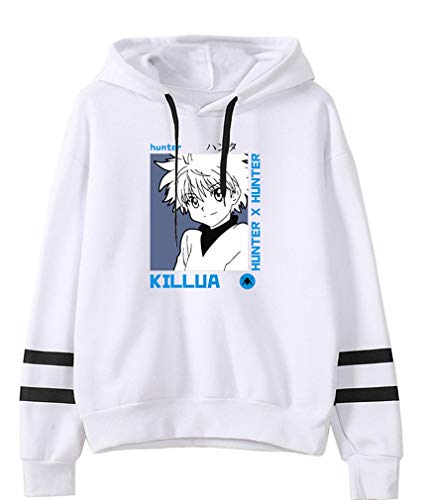 AMOMA Anime Hunter x Hunter Sport Kapuzenpullover Unisex Langarm Gon Killua Hisoka Cosplay Hoodie(XS,BlueKillua-White) von AMOMA