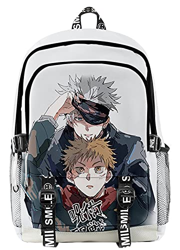 AMOMA Anime Jujutsu Kaisen Printed Unisex Daypacks Cosplay Gojo Sukuna 3D Digitaldruck Leicht Freizeit Mehrzweck Canvas Rucksack(One Size,GojoItadori) von AMOMA