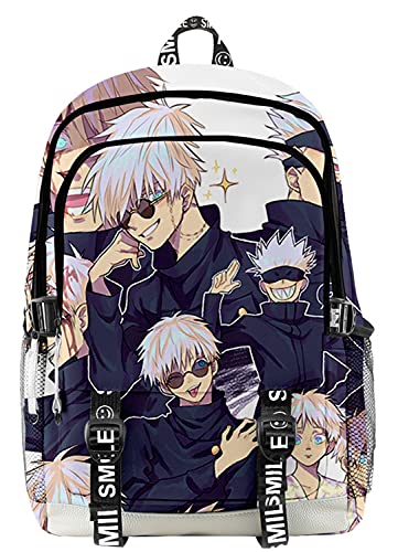 AMOMA Anime Jujutsu Kaisen Printed Unisex Daypacks Cosplay Gojo Sukuna 3D Digitaldruck Leicht Freizeit Mehrzweck Canvas Rucksack(One Size,MultipleGojo) von AMOMA