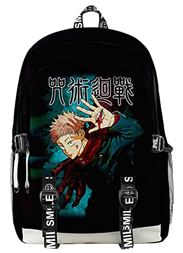 AMOMA Anime Printed Unisex Daypacks Cosplay Sukuna 3D Digitaldruck Leicht Freizeit Mehrzweck Canvas Rucksack(One Size,ShinyGreen) von AMOMA