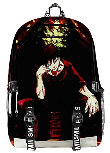 AMOMA Anime Printed Unisex Daypacks Cosplay Sukuna 3D Digitaldruck Leicht Freizeit Mehrzweck Canvas Rucksack(One Size,SitRed) von AMOMA
