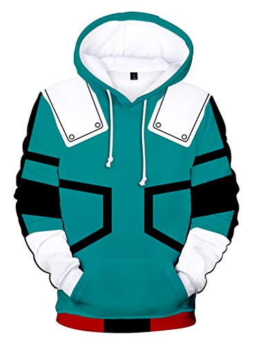 AMOMA Herren Anime My Hero Academia Hoodie Unisex 3D Digitaldruck Freizeit Cosplay Kapuzenpullover(L,Color10) von AMOMA