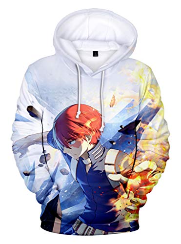 AMOMA Herren Anime My Hero Academia Hoodie Unisex 3D Digitaldruck Freizeit Cosplay Kapuzenpullover(XL,Color48) von AMOMA