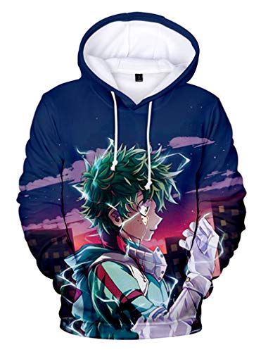 AMOMA Herren Anime My Hero Academia Hoodie Unisex 3D Digitaldruck Freizeit Cosplay Kapuzenpullover(XS,Color42) von AMOMA