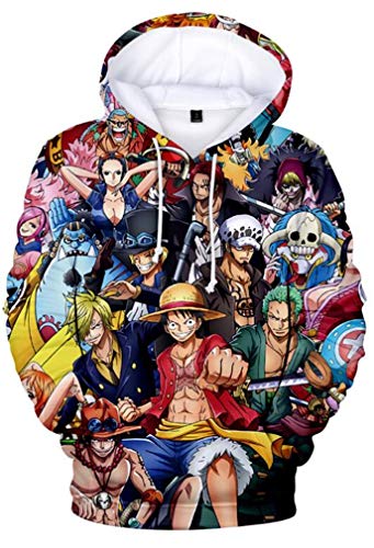 AMOMA Luffy Chopper Anime One Piece Hoodie Kapuzenpullover Sweatshirt für Herren und Damen(L,AllGroup) von AMOMA