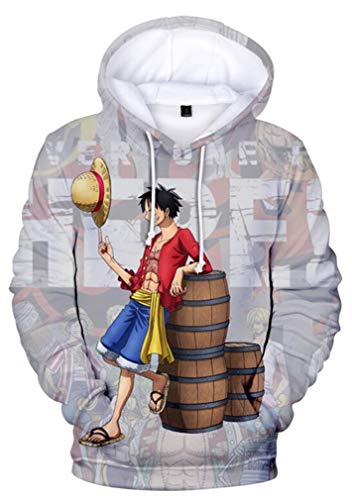 AMOMA Luffy Chopper Anime One Piece Hoodie Kapuzenpullover Sweatshirt für Herren und Damen(L,Barrel) von AMOMA