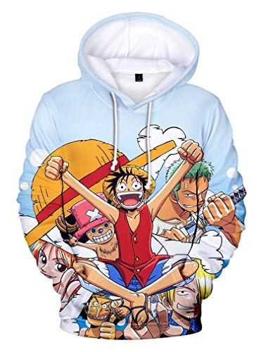 AMOMA Luffy Chopper Anime One Piece Hoodie Kapuzenpullover Sweatshirt für Herren und Damen(L,Color01) von AMOMA