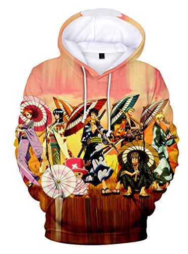 AMOMA Luffy Chopper Anime One Piece Hoodie Kapuzenpullover Sweatshirt für Herren und Damen(S,Color04) von AMOMA