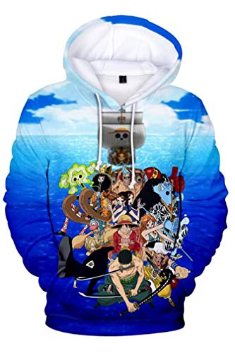 AMOMA Luffy Chopper Anime One Piece Hoodie Kapuzenpullover Sweatshirt für Herren und Damen(XL,AllSea) von AMOMA