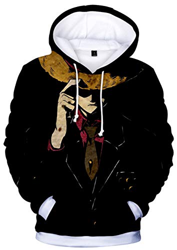 AMOMA Luffy Chopper Anime One Piece Hoodie Kapuzenpullover Sweatshirt für Herren und Damen(XL,LuffySuitBlack) von AMOMA