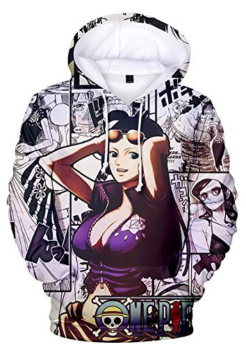 AMOMA Luffy Chopper Anime One Piece Hoodie Kapuzenpullover Sweatshirt für Herren und Damen(XL,NicoRobin) von AMOMA