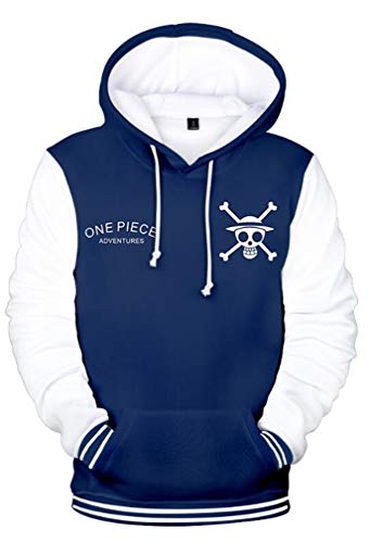 AMOMA Luffy Chopper Anime One Piece Hoodie Kapuzenpullover Sweatshirt für Herren und Damen(XL,Uniform-Blue) von AMOMA