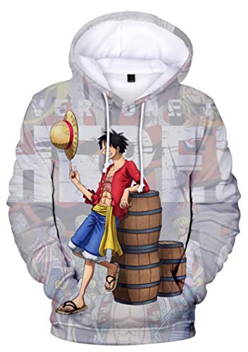 AMOMA Luffy Chopper Anime One Piece Hoodie Kapuzenpullover Sweatshirt für Herren und Damen(XS,Barrel) von AMOMA