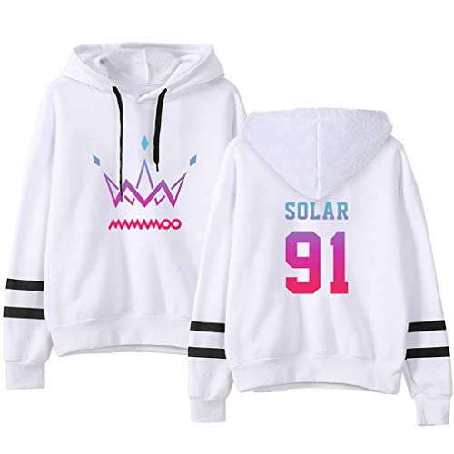 AMOMA Mamamoo KPOP Sport Hoodie Kapuzenpullover Solar Moon Byul Digitaldruck Sweatshirt fur Damen(M,Solar91-White) von AMOMA