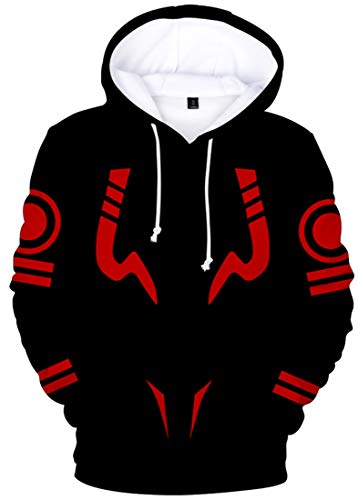 AMOMA Unisex Cosplay Anime Jujutsu Kaisen Kapuzenpullover Gojo 3D Digitaldruck Langarm Hoodie(2XL,CosplaySukunaBRed) von AMOMA