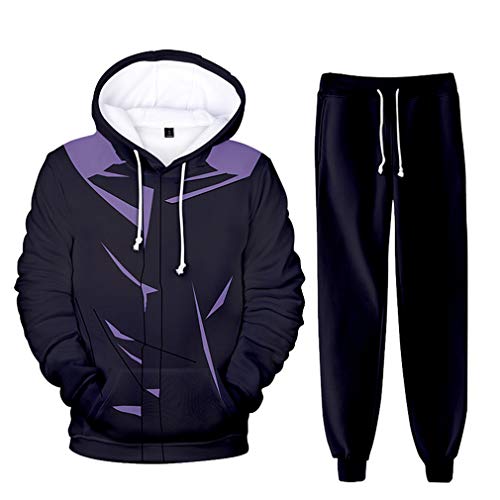 AMOMA Unisex Cosplay Anime Jujutsu Kaisen Kapuzenpullover Hosen Sets 2 Stück Pullover Jogginghose Anzug(M,Cosplay Megumi) von AMOMA