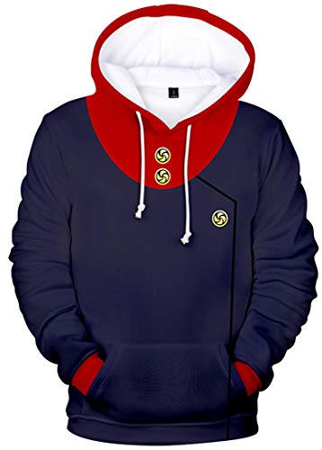 AMOMA Unisex Cosplay Anime Kapuzenpullover Gojo 3D Digitaldruck Langarm Hoodie(L,CosplayItadoriBlue) von AMOMA