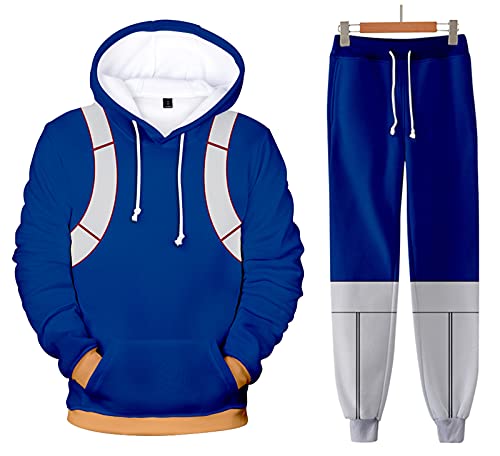 AMOMA Unisex Cosplay Anime My Hero Academia 3D Digitaldruck Outfit Kapuzenpullover Hosen Sets 2 Stück Zweiteilige Anzug(3XL,CosplayShoto) von AMOMA
