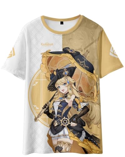 AMOMA Unisex Cosplay Game 3D Diditaldruck T-Shirt Freizeit Kurzärmliges Rundhals Tees(M,Navia-YW) von AMOMA