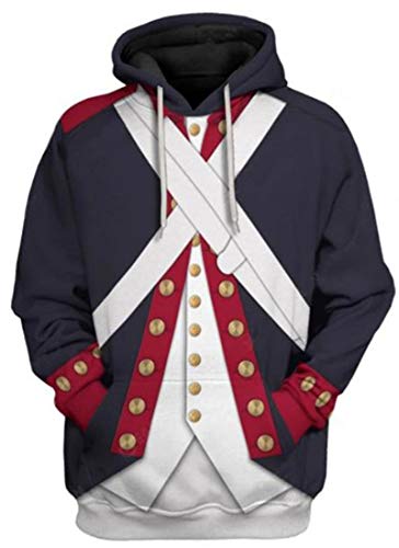 AMOMA Unisex Mittelalterlich Knight Templar Hoodie Historische Figuren Uniform Cosplay Costume Kapuzenpullover(L,UniformBlackX) von AMOMA