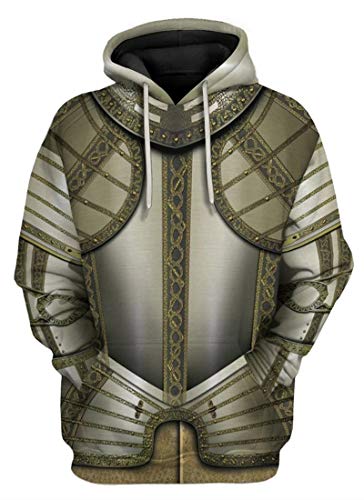 AMOMA Unisex Mittelalterlich Knight Templar Hoodie Historische Figuren Uniform Cosplay Costume Kapuzenpullover(M,KnightArmorBrown) von AMOMA