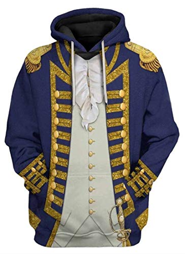 AMOMA Unisex Mittelalterlich Knight Templar Hoodie Historische Figuren Uniform Cosplay Costume Kapuzenpullover(XL,UniformNavyYellow) von AMOMA