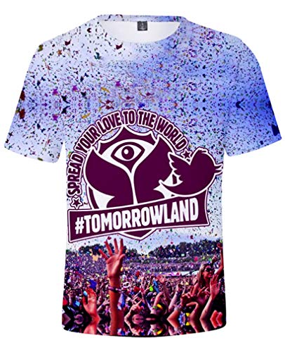 AMOMA Unisex Sommer 3D Digitaldruck Tomorrowland T-Shirt Freizeit Kurzärmliges für Musik Fans(S,Color01) von AMOMA