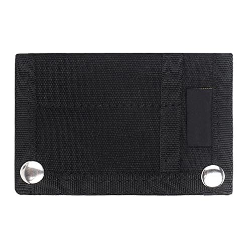 AMONIDA EDC Pouch, Portmonee Herren, EDC Pouch Wallet, Nähte Ausklappbares Leinwand EDC Card Holder Pouch Geldtasche Slim Wallet für Karten, Geld, Stifte(Schwarz) von AMONIDA