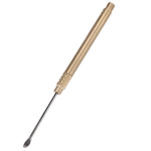 AMONIDA Ohr Löffel, Titanmessing Glänzender Runder Tragbarer Ohrlöffel Ohrenschmalz Entferner Ohrschaufel Mit Ohrreinigungszubehör Zum Entfernen Von Ohrenschmalz von AMONIDA