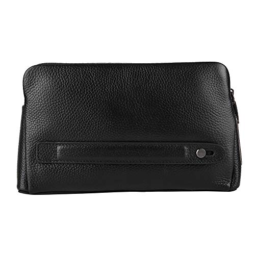 AMONIDA Smart Wallet, Herren Smart Wallet Fipilock FL V1 Herren Leder Reißverschluss Geldbörse Smart Fingerabdruck Sicherheit Anti-Diebstahl-Tasche (Schwarz) von AMONIDA