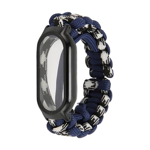 AMONIDA Uhrenarmband, Elastisches Ersatzarmband, Unisex, Atmungsaktiv, Paracord Gewebt, Leicht, für Outdoor-Aktivitäten (Navy blau) von AMONIDA